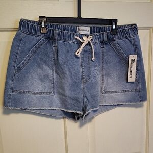 No Boundaries Light Blue Jean Shorts with Drawstring